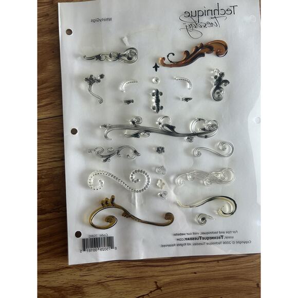 Autumn Leaves Clear Stamps Flourishes v2 Rhonna Farrer Technique Tuesday WhirlyG - Picture 3 of 16